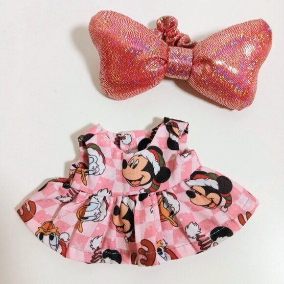 Disney Mickey Holiday Christmas Dress with Oversized Bow Labubu Outfit - Picture 6 of 7